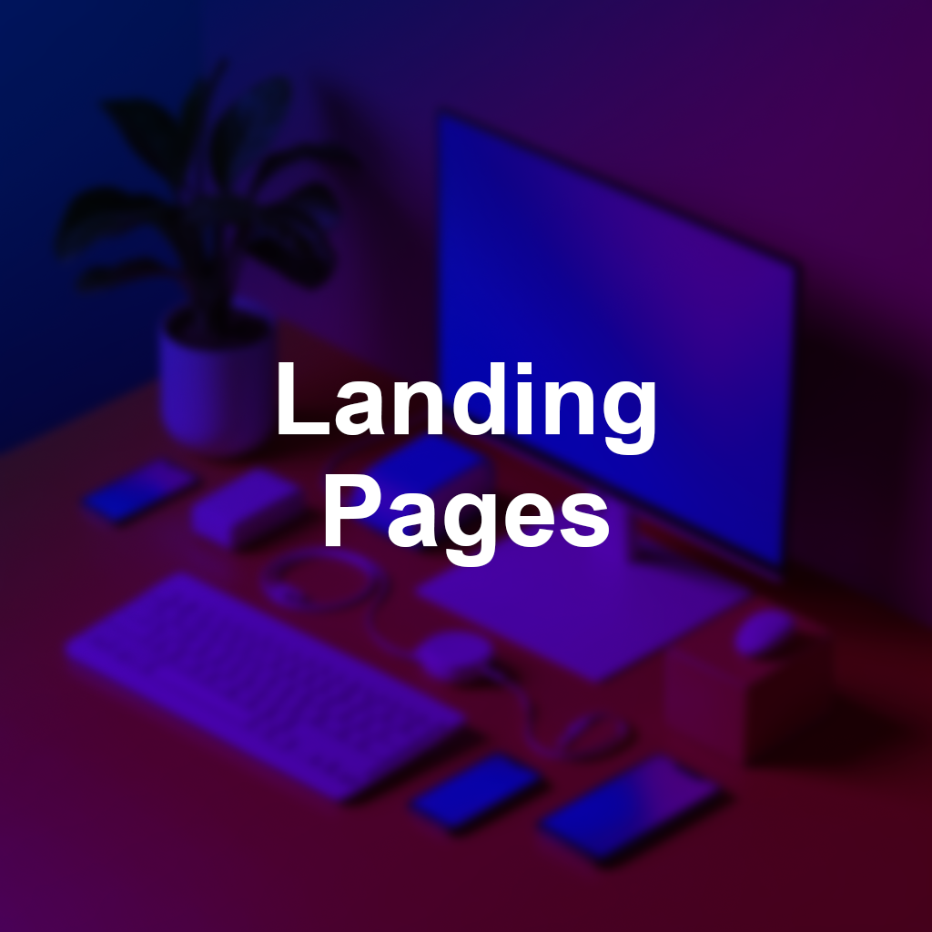 Landing Pages, hover to see the details