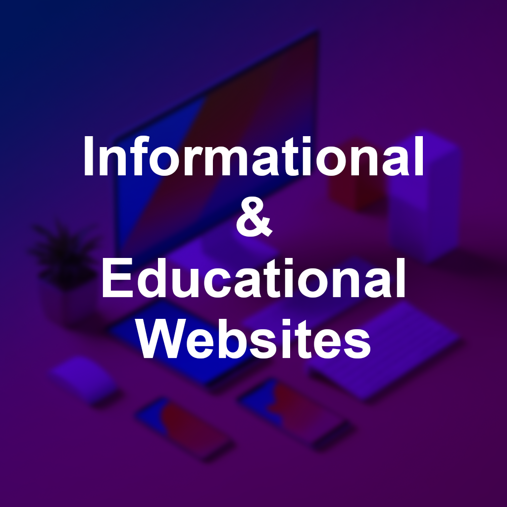 Informational & Educational Websites, hover to see the details